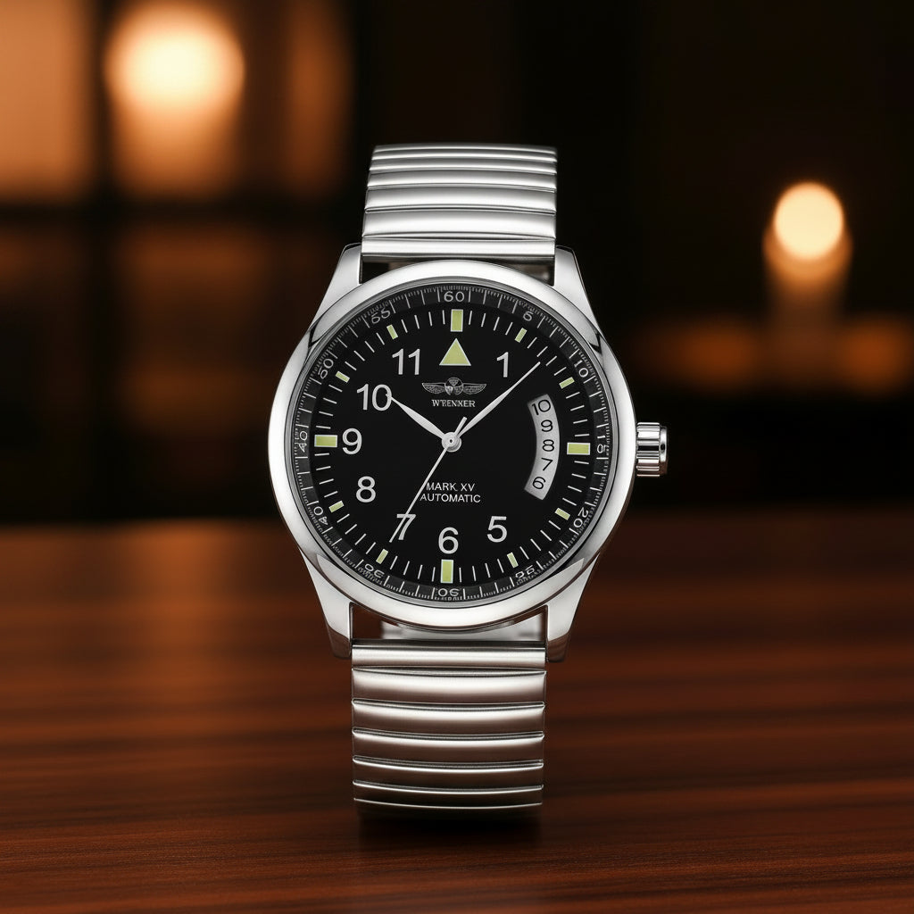 Luxury Brands WINNER Field Pilot Watch for Man Stainless Steel Automatic Movement Clock High Quality Diver Male Wristwatch Copy