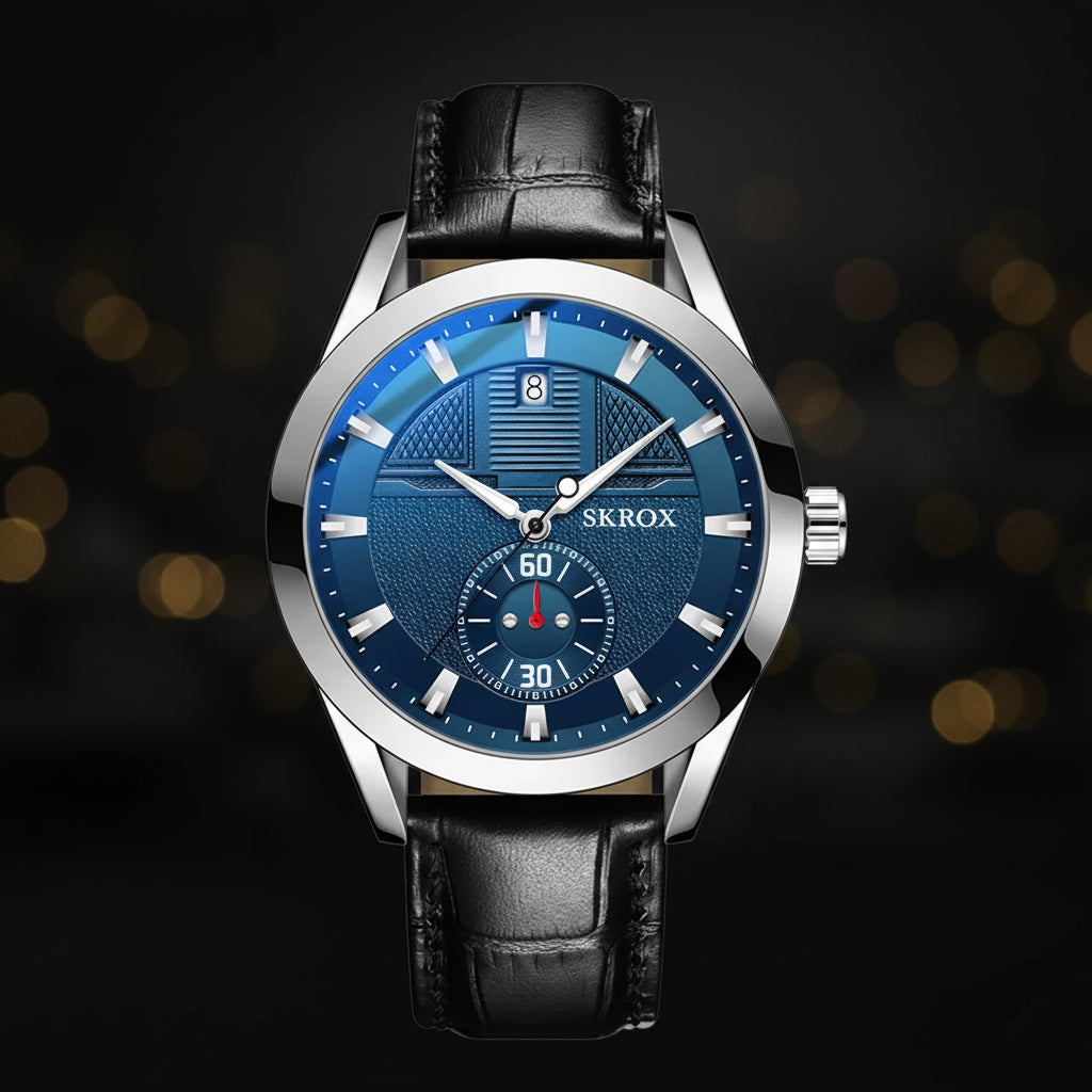 Original Sports Man Watch Leather Sapphire Blue Dial Luminous Automatic Movement Mechanical Clock Waterproof Wrist Watches