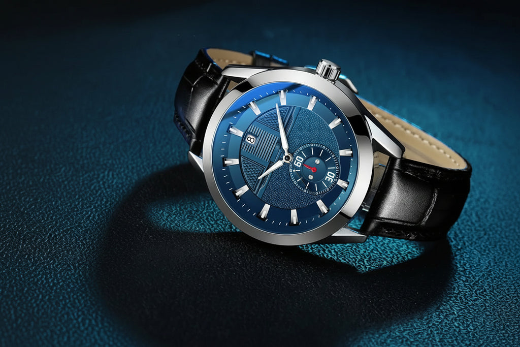 Original Sports Man Watch Leather Sapphire Blue Dial Luminous Automatic Movement Mechanical Clock Waterproof Wrist Watches