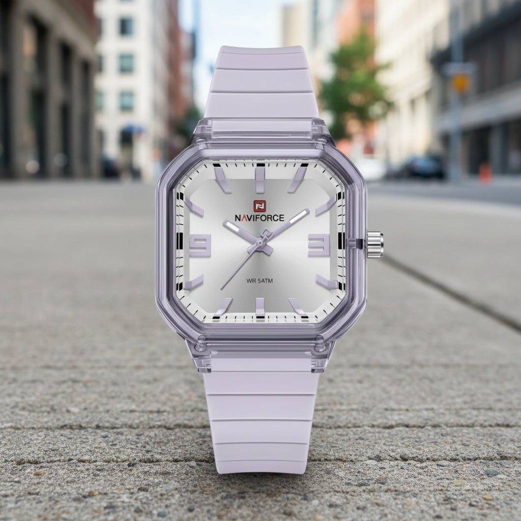 Women Polygon Watch Display Silicone Strap 50M Waterproof Luminous Fashionable Elegant Ladis Girls Wristwatch Gift Box