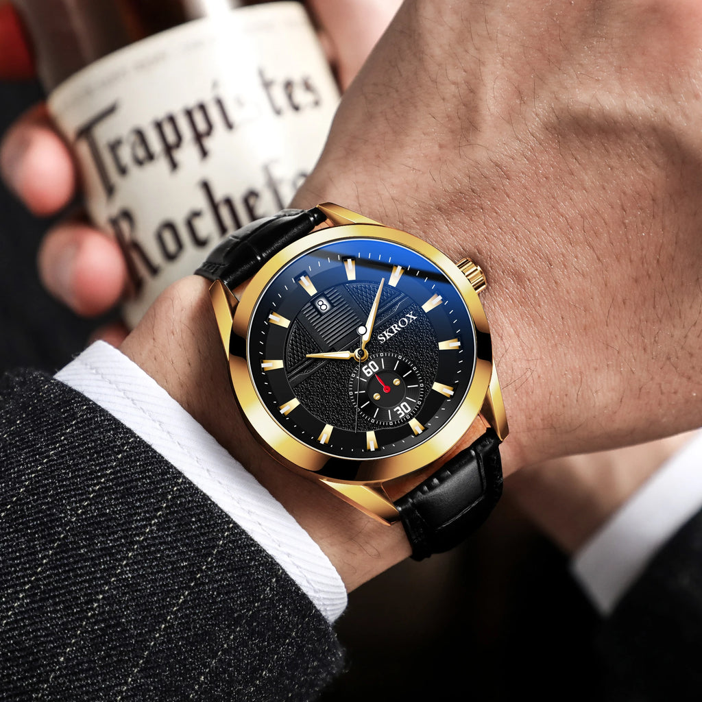 Original Sports Man Watch Leather Sapphire Blue Dial Luminous Automatic Movement Mechanical Clock Waterproof Wrist Watches