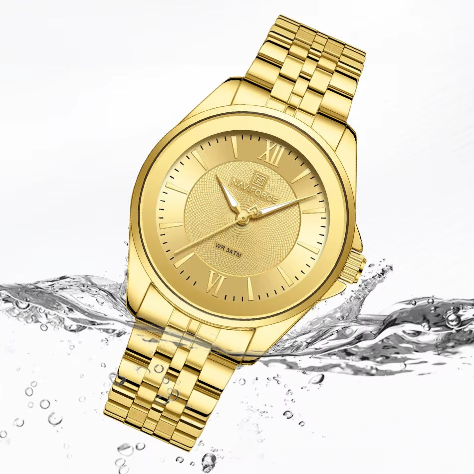 NAVIFORCE Women Watches Ladies Creative Watch Stainless Strap New Fashion Charm Quartz 30M Waterproof Wristwatches Female Clock