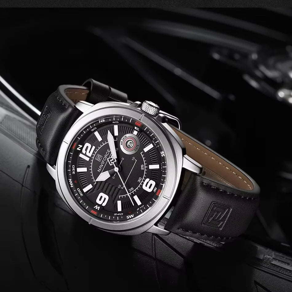 Brand Men Quartz Watch High Quality PU Band Calendar Male Wristwatch Auto Date Display Waterproof Clocks Reloj Hombre