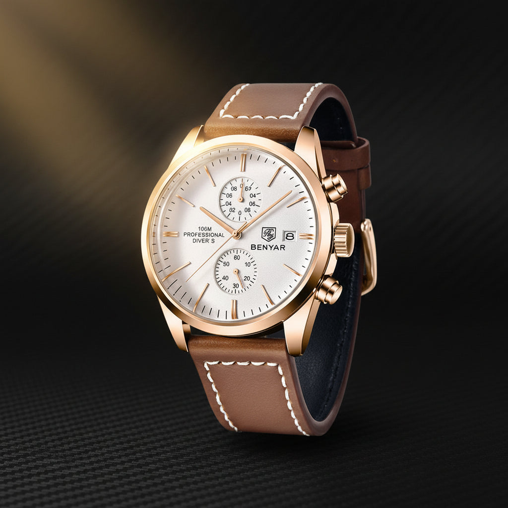 New  Sports Quartz Watch Luxury30M Waterproof Chronograph Fashion Leather Military Clock Relojes Hombre