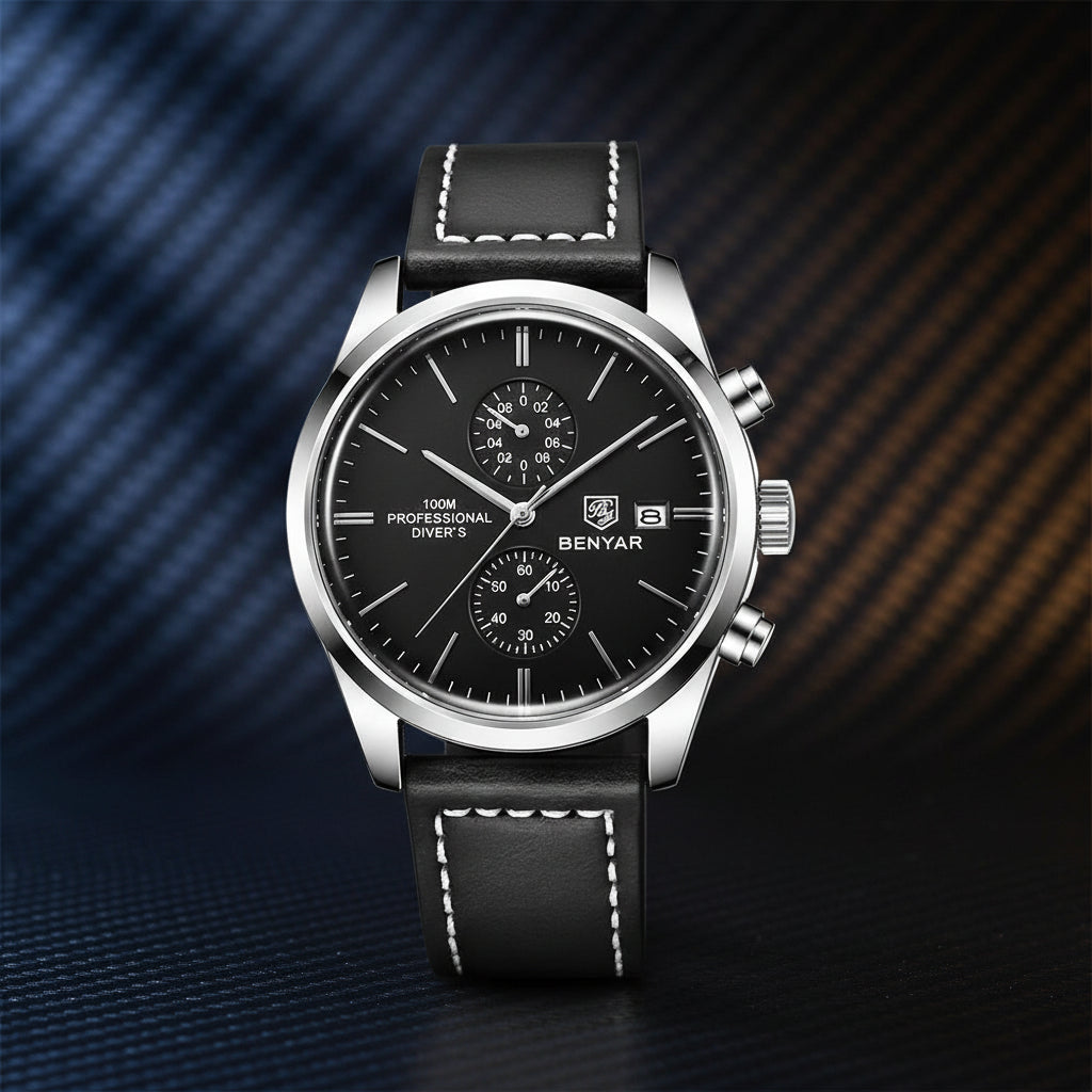 New  Sports Quartz Watch Luxury30M Waterproof Chronograph Fashion Leather Military Clock Relojes Hombre