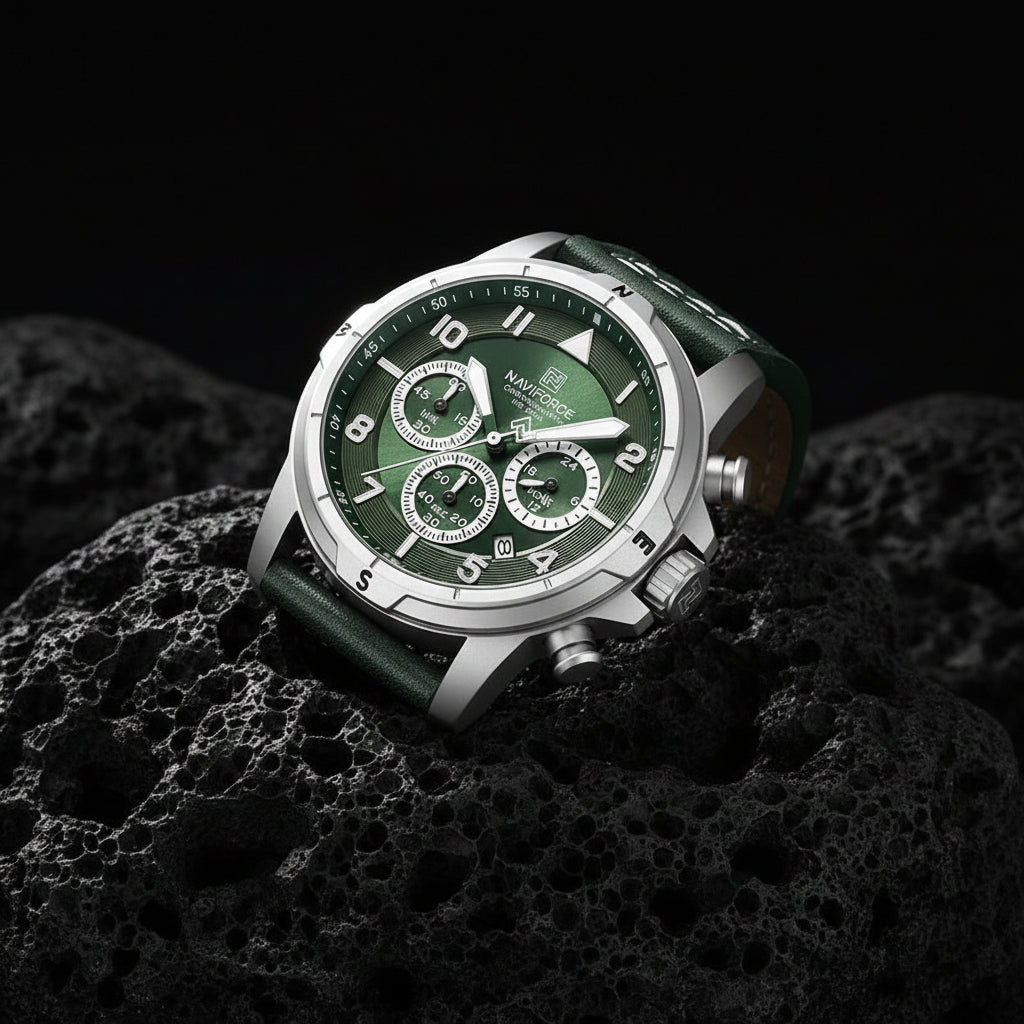 Man'S Watch Quartz Chronograph 30M Waterproof Luminous Hands Leather Band Men Business Fashion Wristwatch Reloj Hombre
