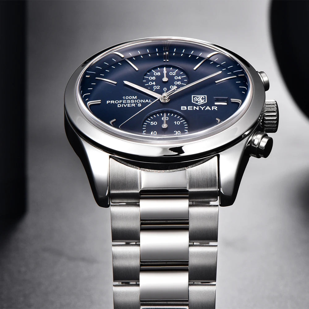 New  Sports Quartz Watch Luxury30M Waterproof Chronograph Fashion Leather Military Clock Relojes Hombre