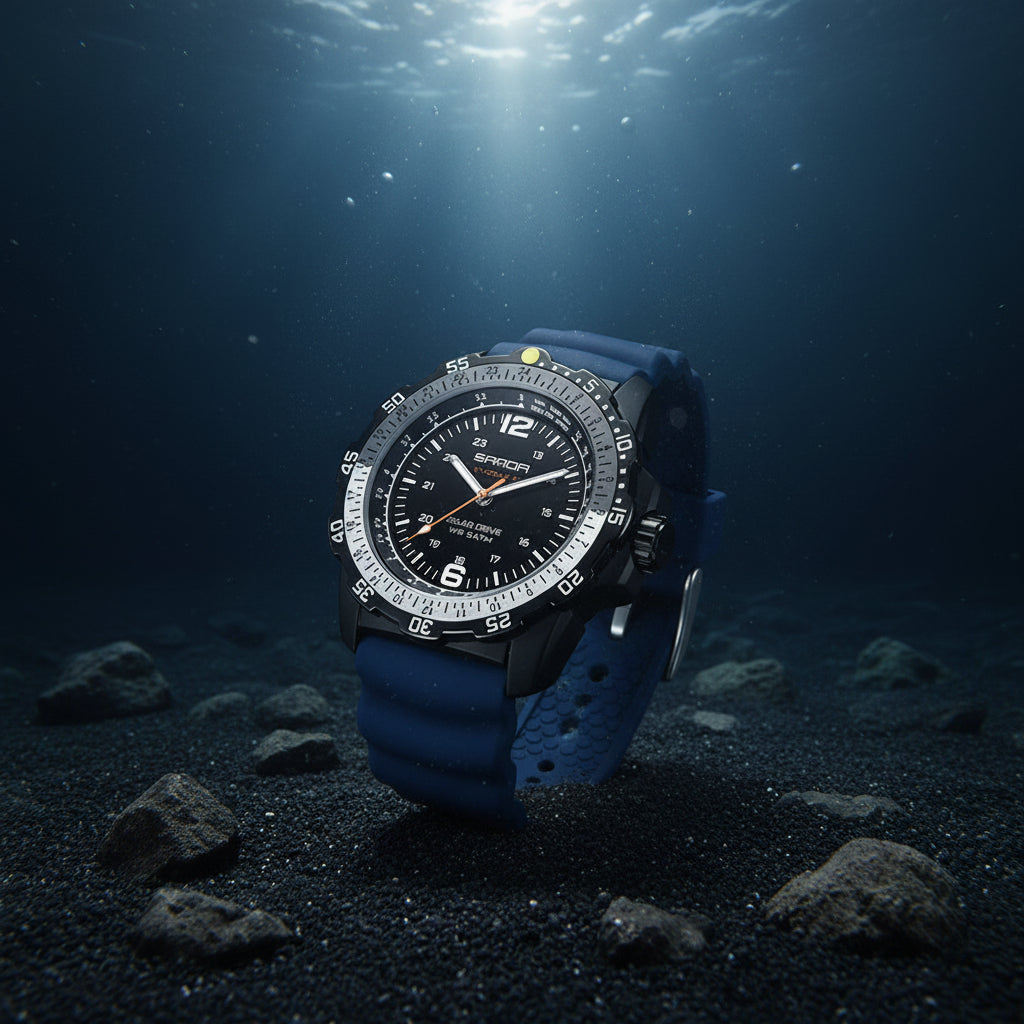 Sanda Brand Men'S Creative Solar-Powered Watches Quartz Analogue Luminous Waterproof Long-Lasting Sports Wrist Innovative Design