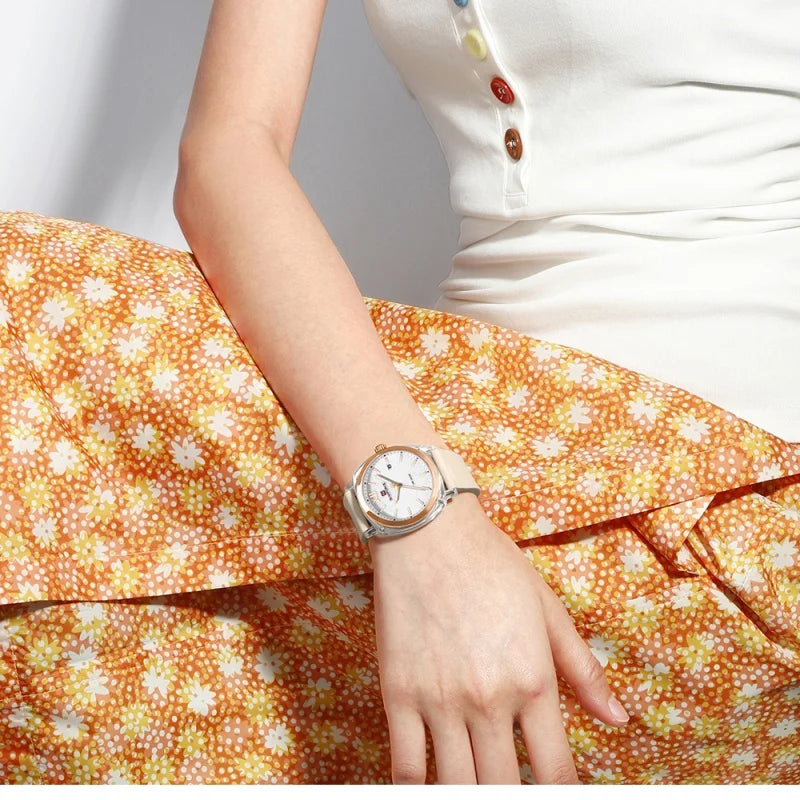 Leisure Sports Women'S Watch Simple Elegant Waterproof Creative Women Minimalist Style Quartz Calendar Ladies Watches