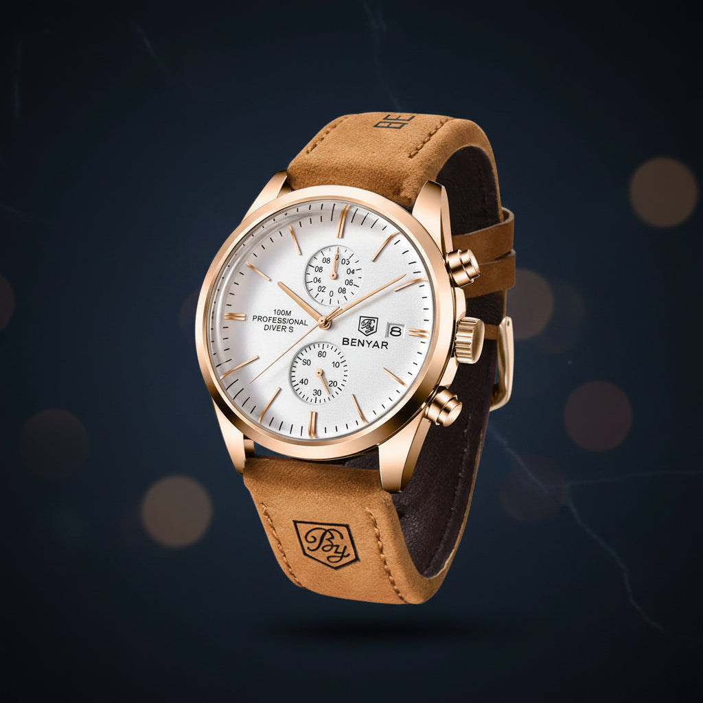 New  Sports Quartz Watch Luxury30M Waterproof Chronograph Fashion Leather Military Clock Relojes Hombre