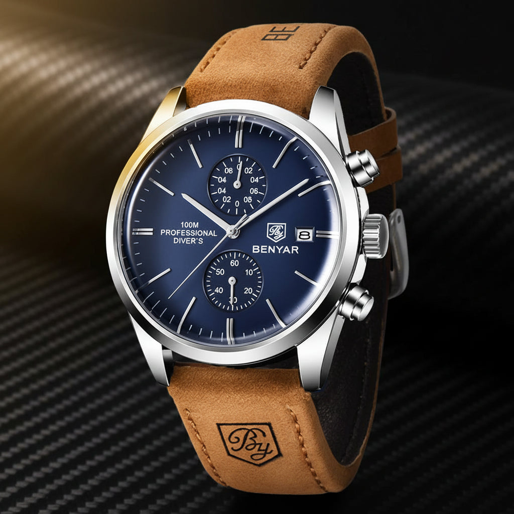 New  Sports Quartz Watch Luxury30M Waterproof Chronograph Fashion Leather Military Clock Relojes Hombre