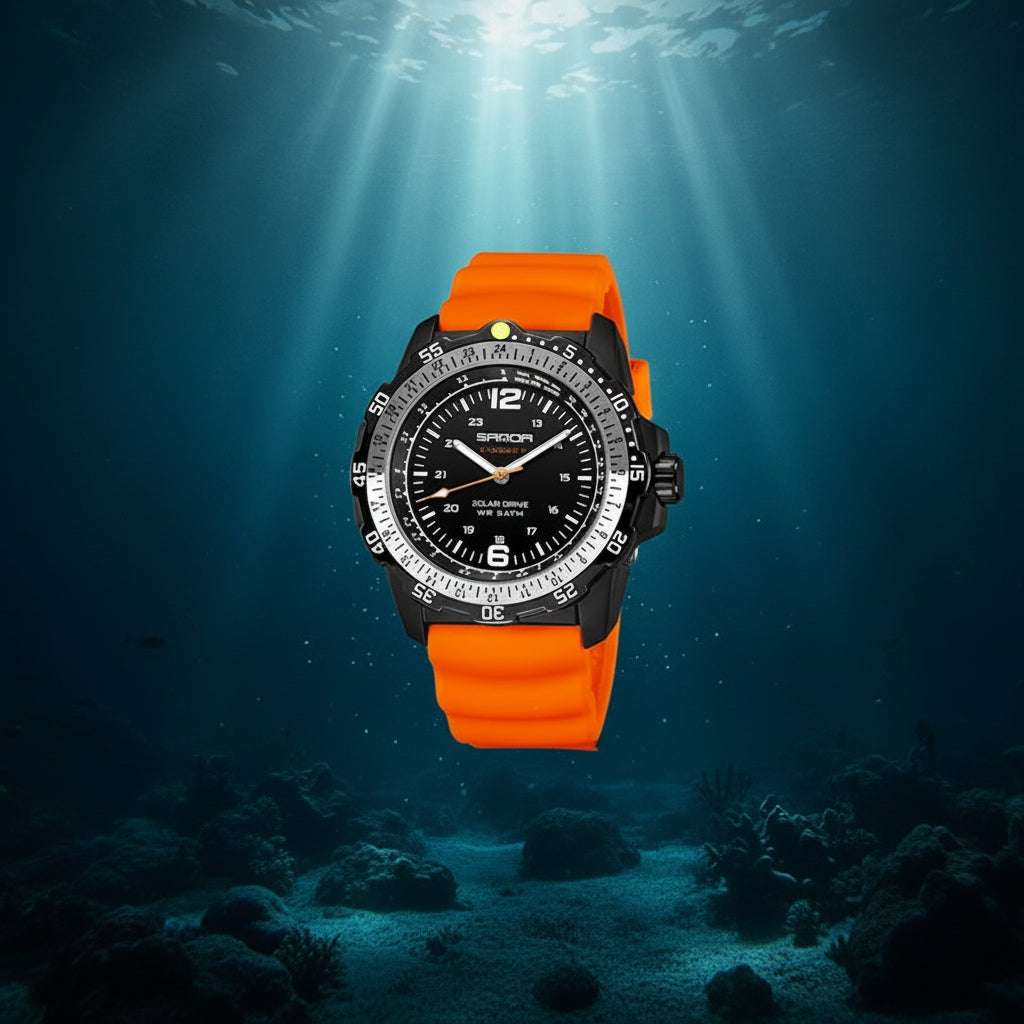 Sanda Brand Men'S Creative Solar-Powered Watches Quartz Analogue Luminous Waterproof Long-Lasting Sports Wrist Innovative Design
