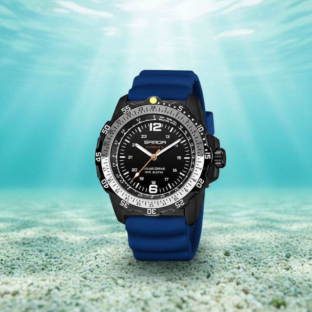 Sanda Brand Men'S Creative Solar-Powered Watches Quartz Analogue Luminous Waterproof Long-Lasting Sports Wrist Innovative Design