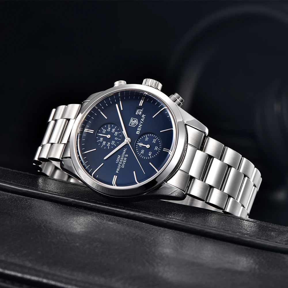 New  Sports Quartz Watch Luxury30M Waterproof Chronograph Fashion Leather Military Clock Relojes Hombre