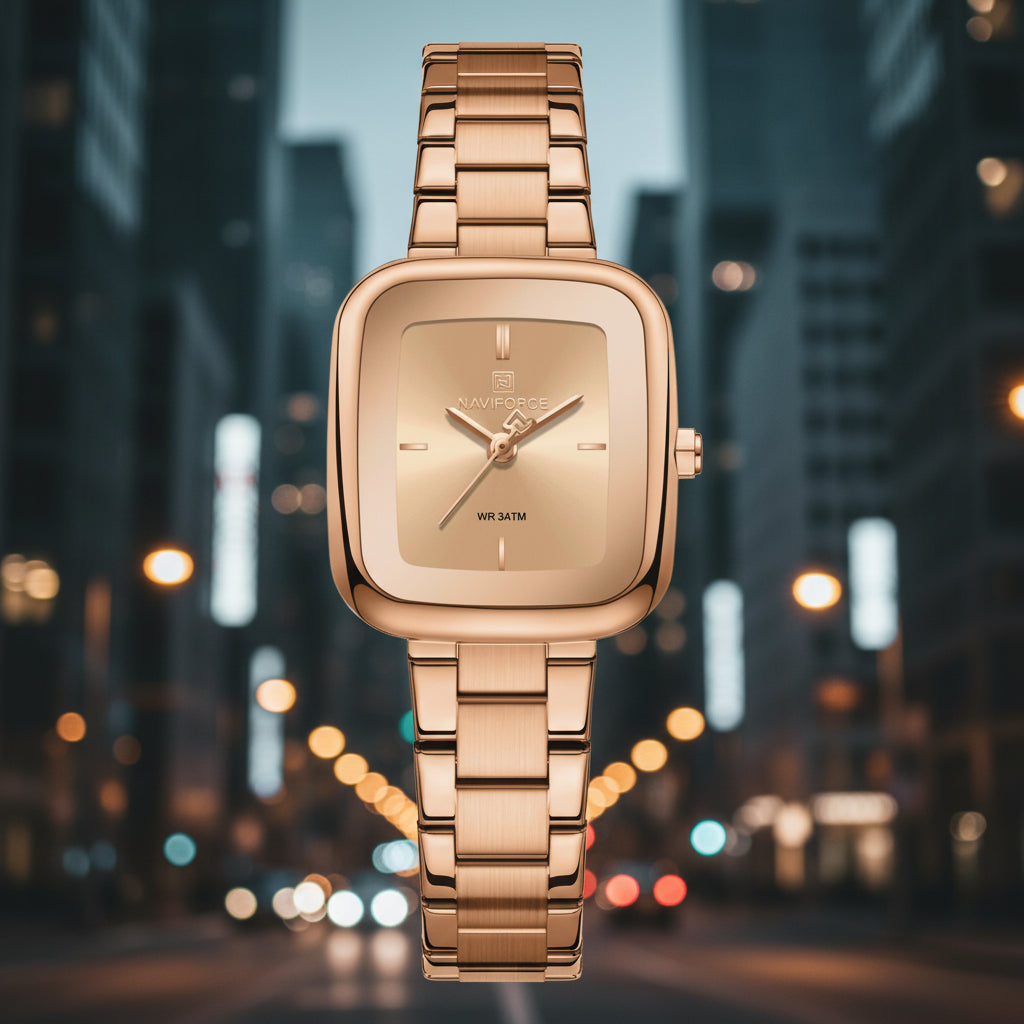 Square Watches for Women 3ATM Waterproof Stainless Steel Fashion Ultra Light Girls' Watch Wristwatch Gift Box for Lady