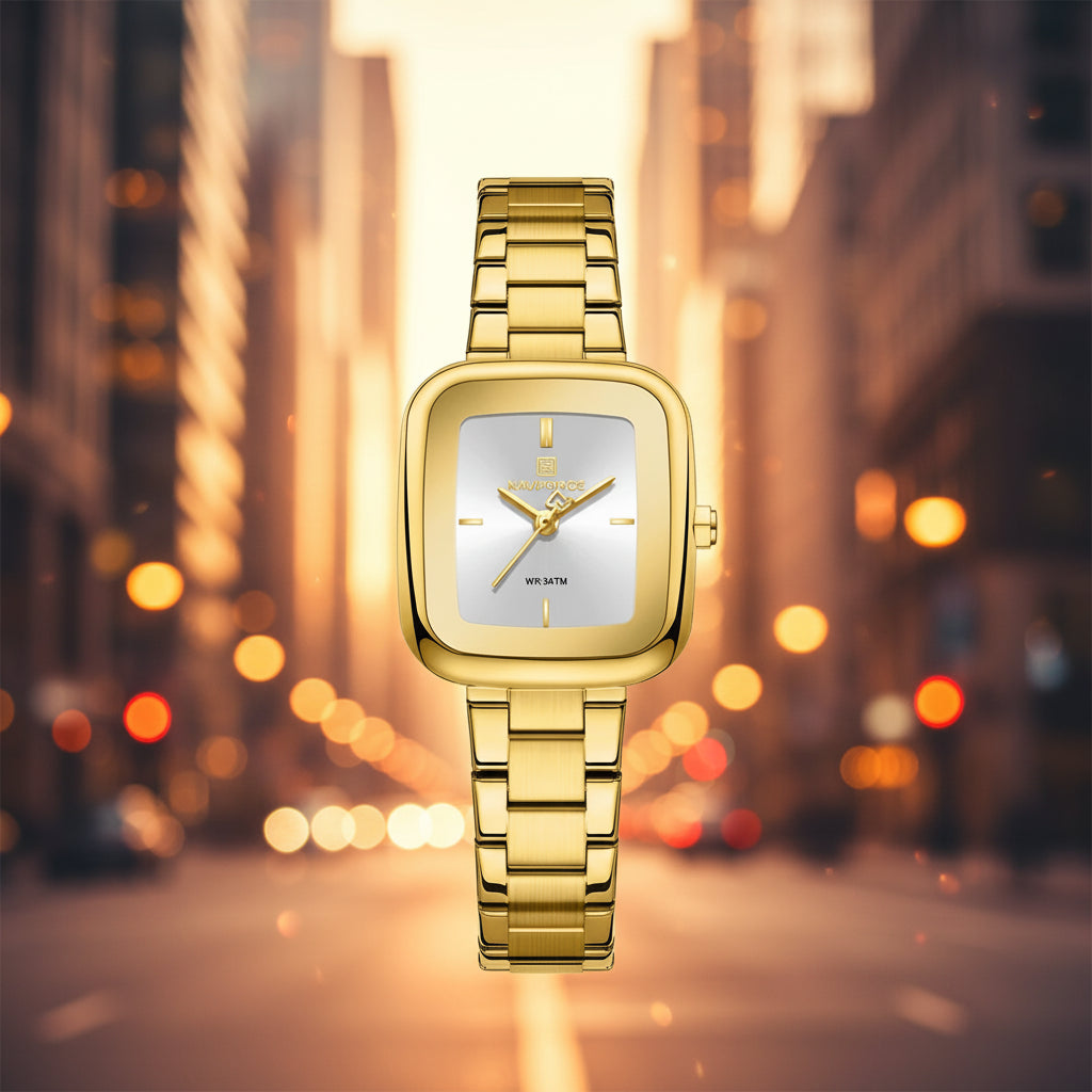 Square Watches for Women 3ATM Waterproof Stainless Steel Fashion Ultra Light Girls' Watch Wristwatch Gift Box for Lady