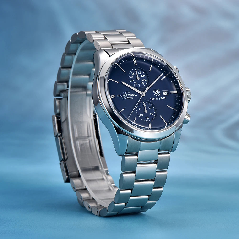 New  Sports Quartz Watch Luxury30M Waterproof Chronograph Fashion Leather Military Clock Relojes Hombre