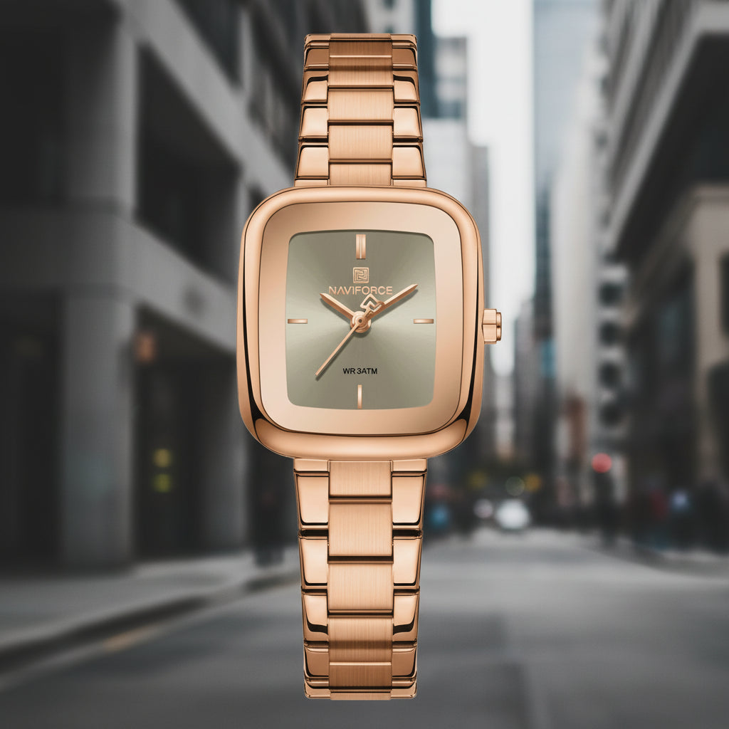 Square Watches for Women 3ATM Waterproof Stainless Steel Fashion Ultra Light Girls' Watch Wristwatch Gift Box for Lady