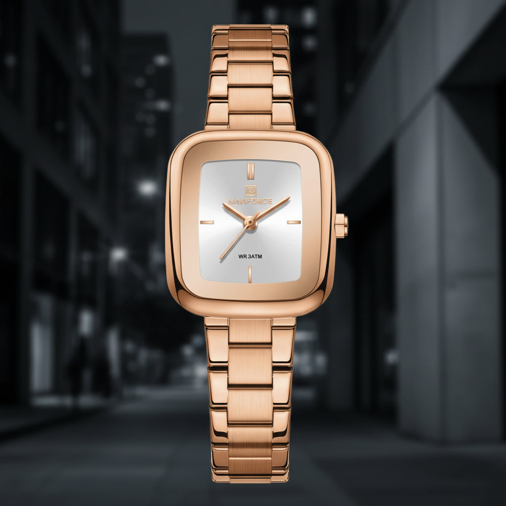 Square Watches for Women 3ATM Waterproof Stainless Steel Fashion Ultra Light Girls' Watch Wristwatch Gift Box for Lady
