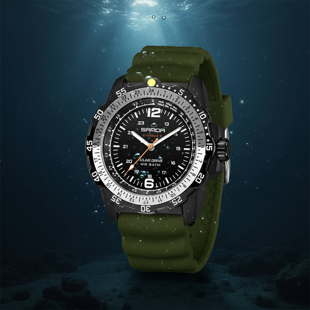 Sanda Brand Men'S Creative Solar-Powered Watches Quartz Analogue Luminous Waterproof Long-Lasting Sports Wrist Innovative Design