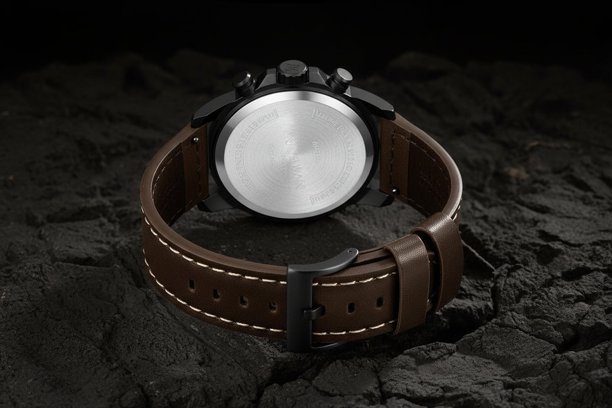 Man'S Watch Quartz Chronograph 30M Waterproof Luminous Hands Leather Band Men Business Fashion Wristwatch Reloj Hombre