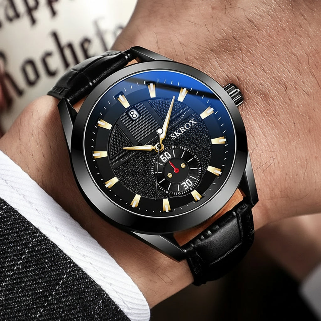 Original Sports Man Watch Leather Sapphire Blue Dial Luminous Automatic Movement Mechanical Clock Waterproof Wrist Watches