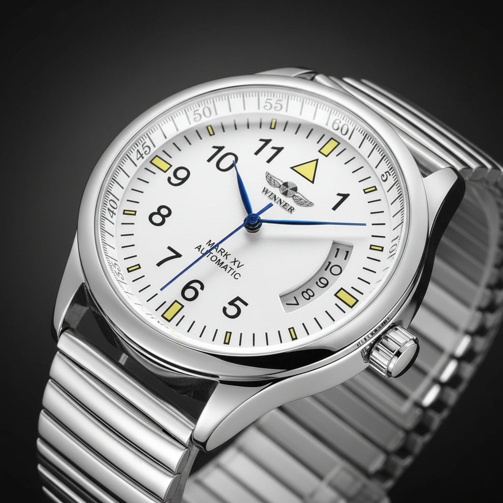 Luxury Brands WINNER Field Pilot Watch for Man Stainless Steel Automatic Movement Clock High Quality Diver Male Wristwatch Copy