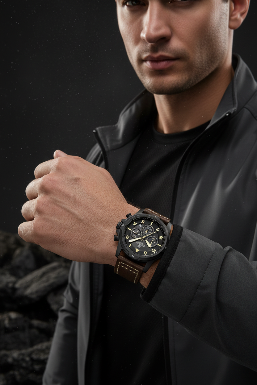 Naviforce Black Lume Brown