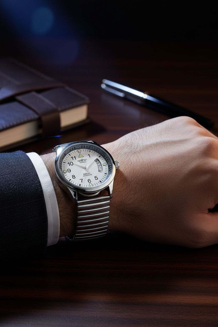 Winner Mark XV - White Dial Wrist Shot